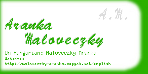 aranka maloveczky business card